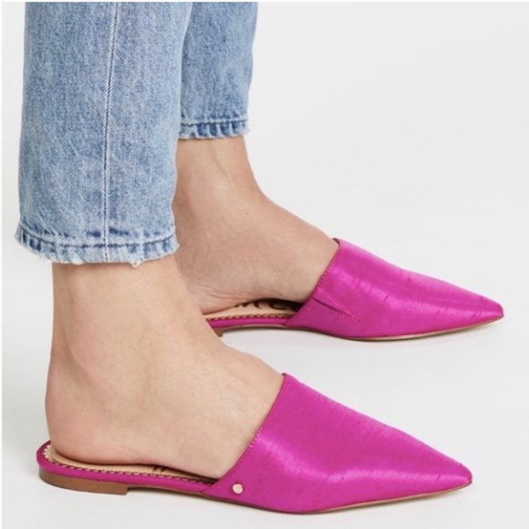 Sam Edelman Rumi Silk Fuchsia Pink Mules 9 1/2 - Picture 1 of 6